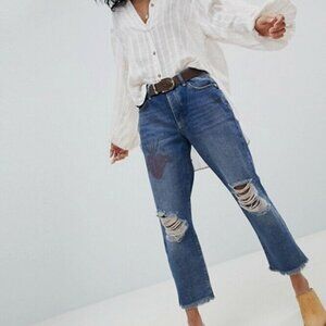 Free People Tattooed Boyfriend Jeans